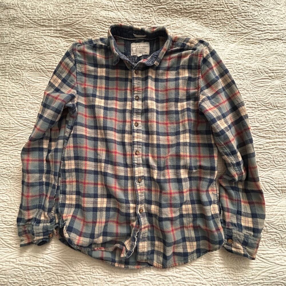 Denim & Flowers, Flannel Shirt, Medium